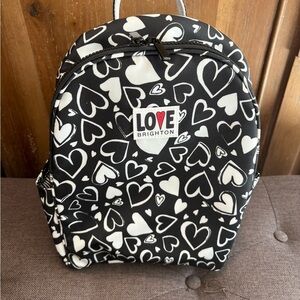 Brighton Endless Love Black and White Hearts Backpack